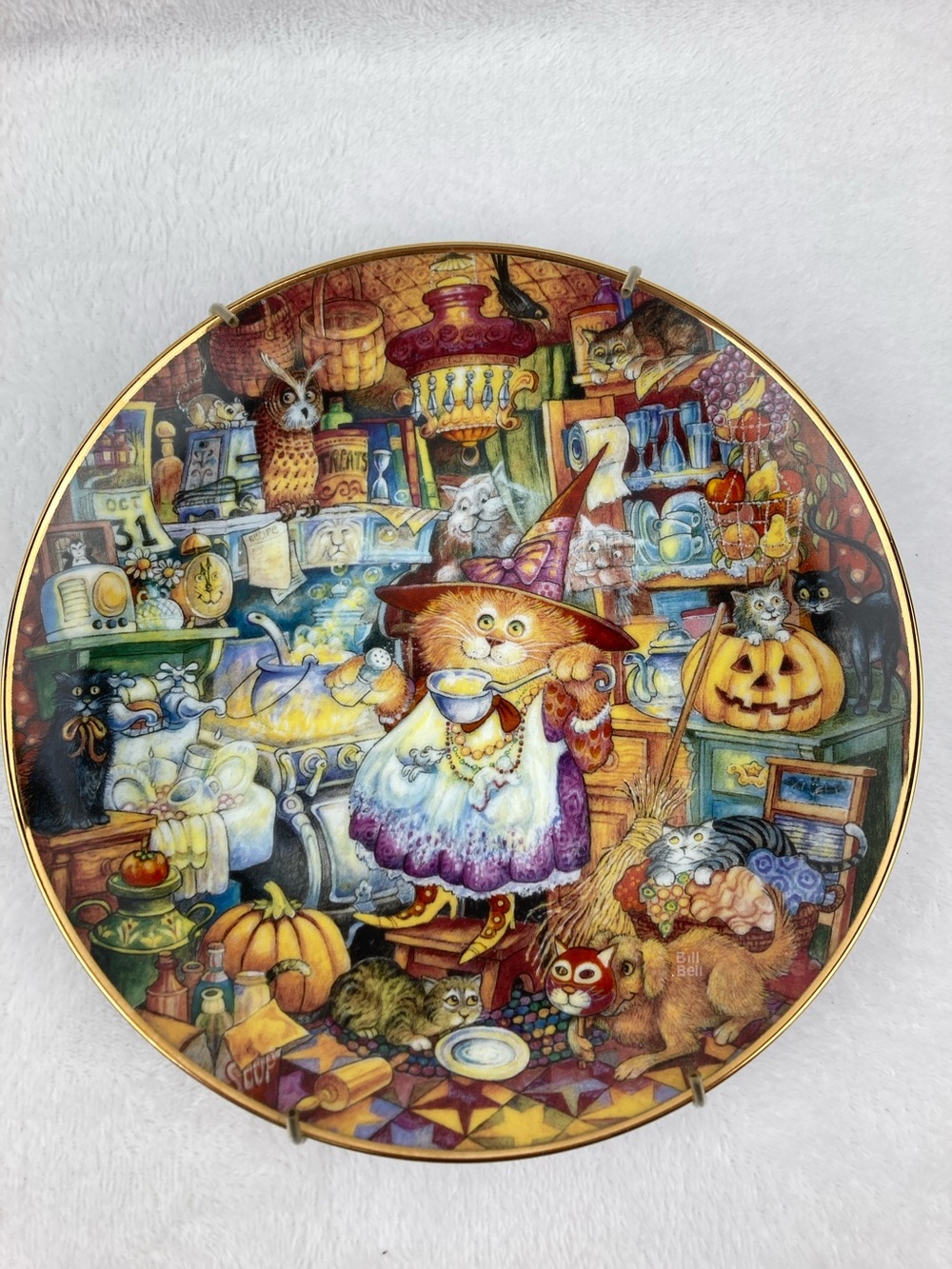 Franklin Mint Heirloom Scaredy Cats by Bill Bell Decorative Plate HK 4559 8”